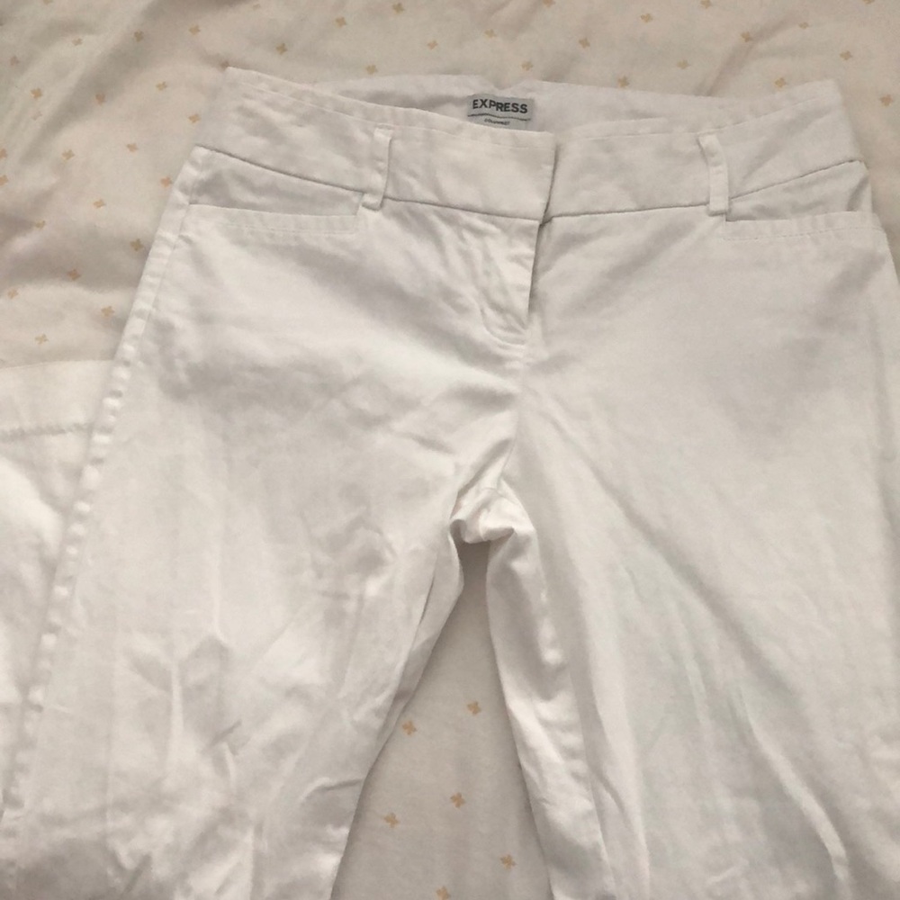 White columnist pants